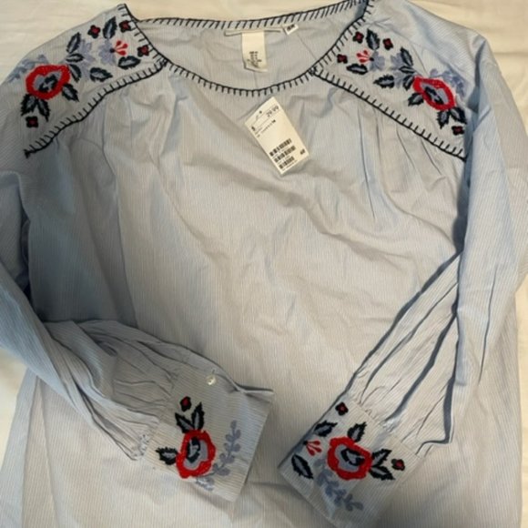 Women's Size 14 Embroidered Blouse with Button cuffs - Picture 1 of 3